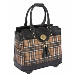 JKM and Company MAD FOR PLAID Rolling Laptop Bag Briefcase Work Bag or Tote